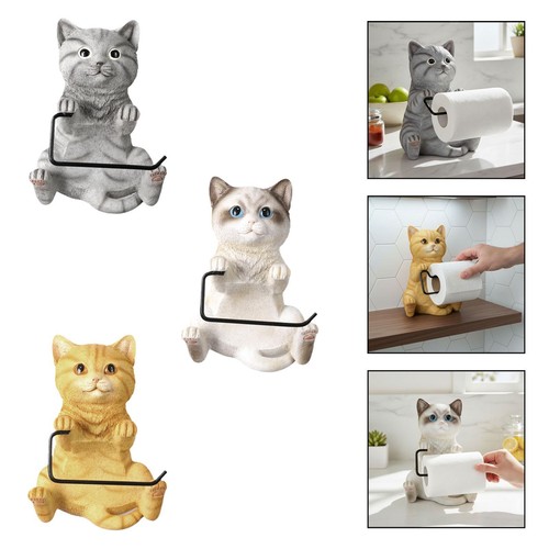 Wall mounted cat toilet paper - cat,