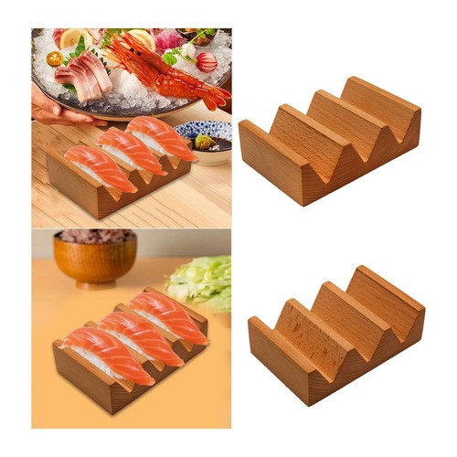 Wood sushi tacos holder - wood,