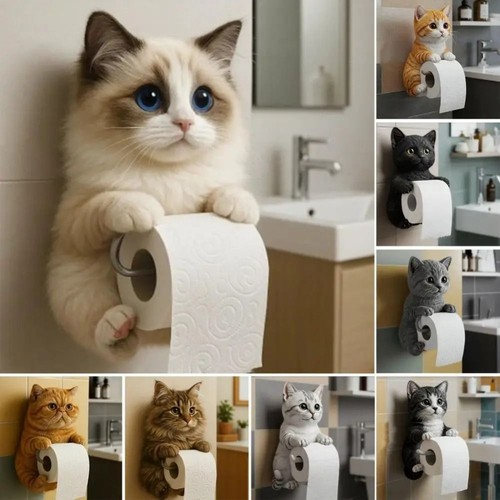 Funny cat toilet paper holder - funny,