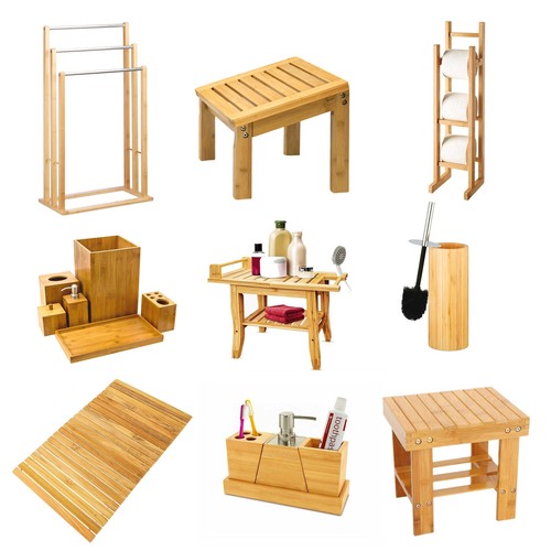 Bamboo bathroom organiser - bamboo,